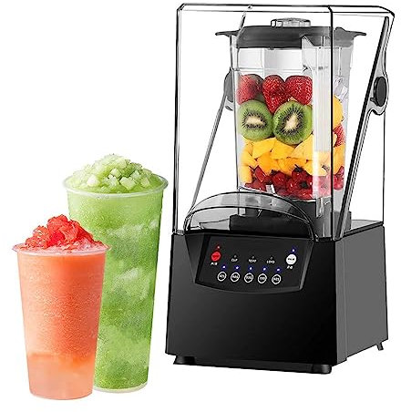 Blender Smoothie Maker, 2200W Table Blender with 5 Adjustable Speeds, 2L Capacity Container, 17000RPM Shredded Ice With Hood Soundproof Smoothie Blender, for milk tea coffee dessert leisure shop