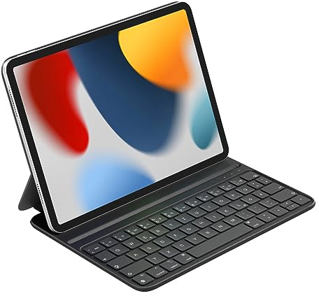 HOU Tastatur Case für iPad 10. Generation, Verstellbarer Winkel, Smart Keyboard Folio und magnetische Aufladung - Kompatibel mit iPad 10. Generation 10,9“ 2022 QWERTZ German Layout Schwarz