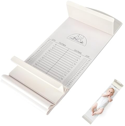 Kensbro Baby Messmatte Infantometer mit Festem Kopfstück | Hautfreundliche, waschbare Messlatte für Neugeborene und Kleinkinder mit verschiebbarem Fußpositionierer