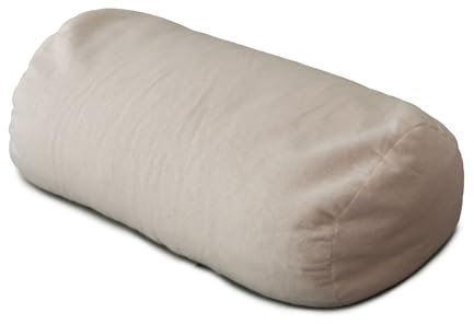 GIRAFFENLAND Duftende Rolle Lavendelkissen - L:40cm, Ø:20cm - Nacken und Knierolle direkt befüllt mit Buchweizen und Lavendelblüten aus Bio-Anbau, Stoff: Bio-Flanell