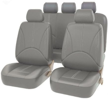 KARDZ Auto Leder Sitzbezüge für Ford Ranger 2009-2011, 9 Stück Allwetter Atmungsaktiv Wasserdicht rutschfest Sitzkissenschutz,C-Grey