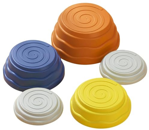 SMoonga 5 Stück Balance-Trittsteine für Kinder, Gleichgewichtstrainingsgeräte, Steine-Schwebebalken-Spiel für Hindernisparcours, sensorisches Spiel, stapelbare, farbenfrohe interaktive, B
