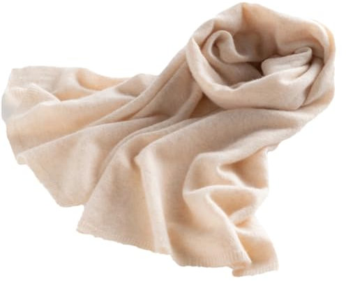 Kaschmir-Schal, gestrickt, warm, lang, für Damen, einfarbig, Schal, beige, One size