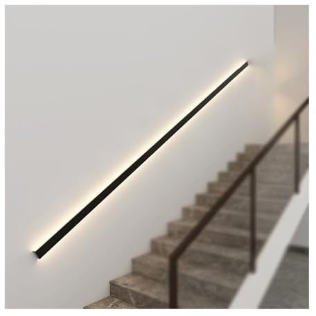 Stair handrailStair handrail Handrail railing with LED light Wall mounted indoor stair handrails for wall handrail safety handle step baluster (Color : Cold light Size : 220cm/87inch)