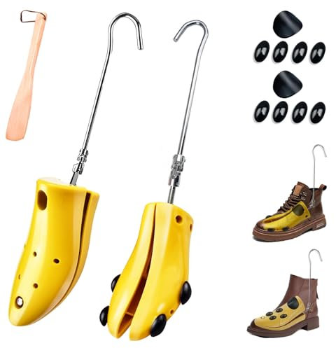 ARIOVBP Shoe Stretcher Boot Stretcher for Cowboy Boots Men and Women Adjustable Thick Wide Feet (Height Width 2 Pack, Size 7-13), Yellow, 7-13