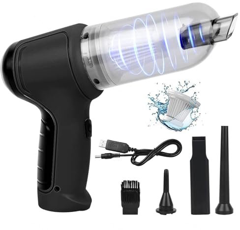 Mini Aspirapolvere per Auto, Soffia, Succhia, Pompa 3 in 1 Aspirapolvere per Auto Leggero E Portatile Aspiratore Macchina, può Pulire Tastiere,Divani,Tappeti,Black