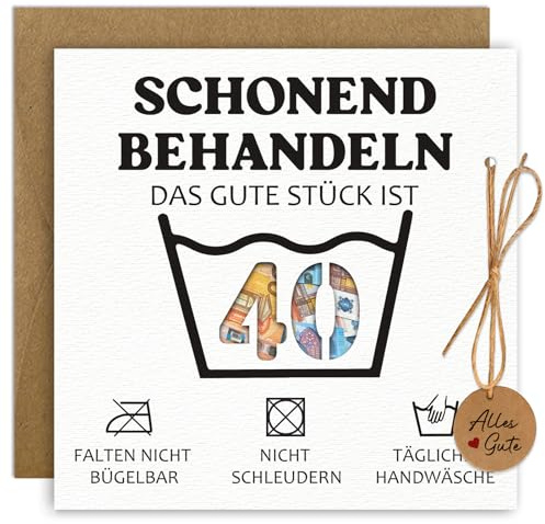 BOYATONG Geldgeschenke Geburtstag 40 mit Umschlägen | Geldgeschenke Verpackung Geburtstagskarte 40, Lustig Geschenke zum 40 Geburtstag Frau Mann, Schonend Behandeln 40