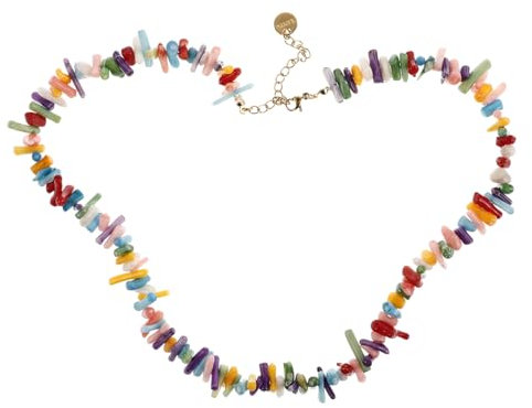 LIFKOME Korallen Choker Halskette Barock Stil Violett Strapazierfähiges Korallenmaterial Urlaub Schmuck Damen Geschenk