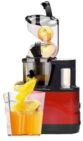 Exprimidor Eléctrico Doméstico, Exprimidor Multifuncional Separación Restos Jugo Exprimidor Pequeño Gran Diámetro Exprimidor Lento Eficiencia Jugo Puro 95% + Motor Cobre 150W,Red