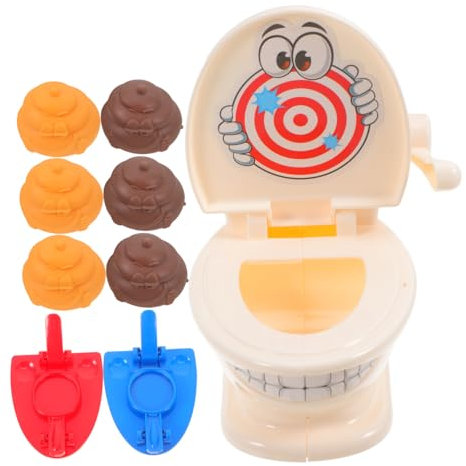 INOOMP Jeu De Caca Jouets Farceurs Interactifs pour Garçon Fille Tir De Crottes De Toilette Farces Amusantes Accessoires De Fête Portables
