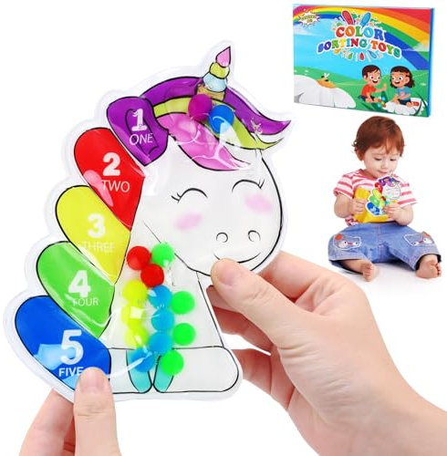 TonStyle Color Sorting Sensorik Spielzeug Fidget Toy Sensory Toys, Anti Stress Motorikspielzeug Autismus Babyspielzeug,Gelgefüllte Sensorikspielzeug für Kinder, Squeezable Fidget Spiel für ADHS