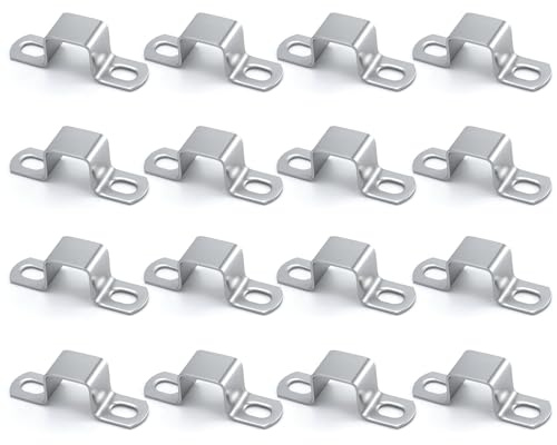 16 Stück Quadratische Rohrschelle aus 304 Edelstahl, U-förmig, 20 x 20 mm