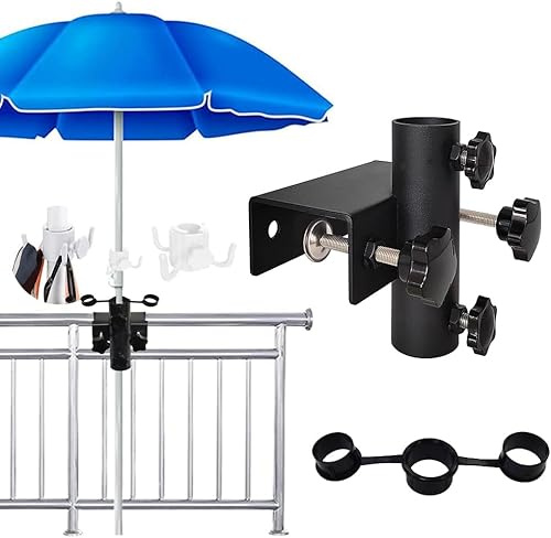 RURIZHONGTIAN Sonnenschirmhalter Balkongeländer,Sonnenschirm Halterung Balkon,Balkon Schirmhalterung Ø40mm,Schirmhalterung Balkongeländer Einstellbar,Geeignet für maximale Breite 6cm