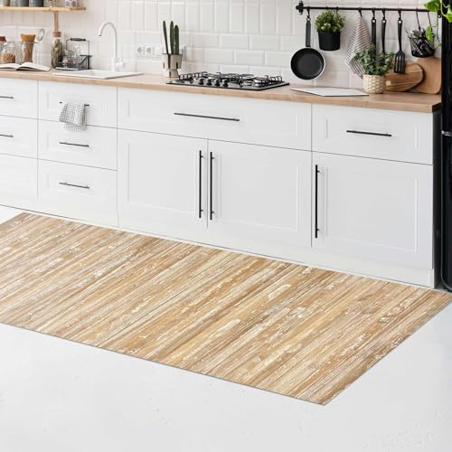CosìCasa Tapis de cuisine antidérapant lavable et anti-taches en bambou | Tapis de cuisine décoratif et résistant pour zones de trafic élevé | Chemin de chemin long | Bambou naturel - 50 x 120 cm