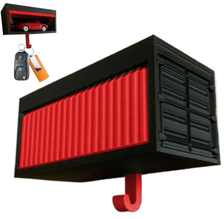 Portachiavi decorativo 3D per auto e garage, con gancio per appendere le chiavi, per ingresso, fango, corridoio, portico, appartamento, design con porta apribile, materiale robusto