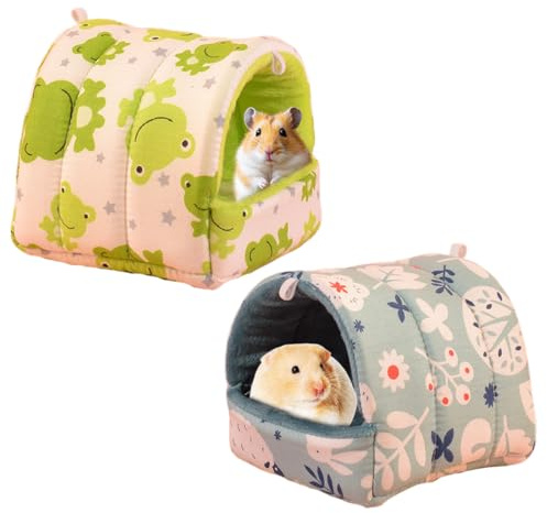 2 Pièces Maison pour Cochon d'Inde Lit Lapin, Peluche Petits Animaux Couchages Hiver Interieur, pour Animaux De Compagnie, Hérissons Et Autres Petits Animaux