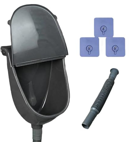 Séparateur urinoir mural pour homme 28,5 x 18 x 38,5 cm Cabines de WC avec tuyau d'évacuation Mur sans eau pour jardin, cave, chantier, véhicule ou camping