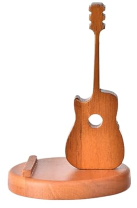 Supporto per telefono per chitarra - dock per cellulare in legno, supporto mobile a tema strumento per la visualizzazione della sala musicale | Creativo Smartphone Mount Tavolo Regalo Decor Musi