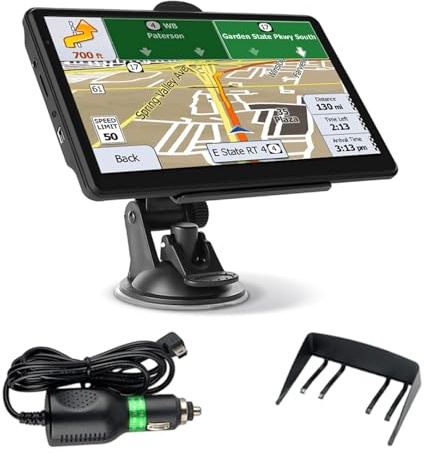 Agrdeed GPS pour Voiture, 7 GPS Satellite Poids Lourds, Auto Navigation avec HD écran Tactile Réglages Multilingues avec Montage Au Tableau De Bord pour Auto,Camion