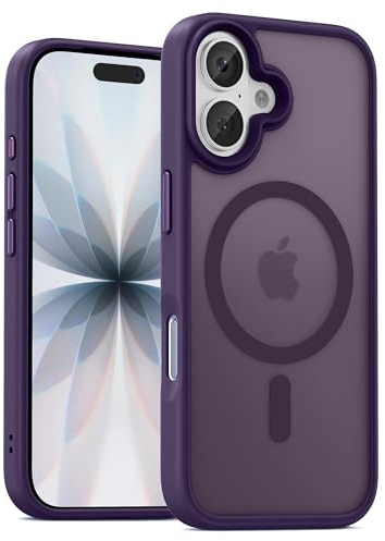 UNBREAKcable für iPhone 17 Hülle für MagSafe, Vollständiger Kameraschutz, Eingebauter Magnetring, Stoßfest Kratzfest Transluzente Matt Handyhülle für iPhone 17 Case 6,3 Zoll, Dunkelviolett