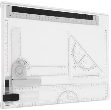 WRITWAA A4 Zeichenbrett Satz mit Präzisen Linealen Multifunktionales Architektur und Skizzierbrett Tragbares Zeichenbrett für Reisen und Outdoor Robustes Zeichenboard aus Materialien