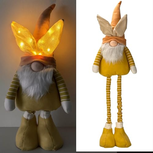 Online Fuchs Wichtel mit beleuchteten LED Osterhasenohren und Teleskopbeinen - Frühlings- & Osterdeko - inklusive praktischer 6-Stunden Timerfunktion