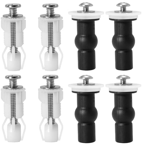 8 Pezzi Kit Fissaggio Universale per Sedile WC, Viti per Tavoletta WC con Gomma Espandibile e Acciaio Inox 304, Set di Ricambio per Cerniere Copriwater, Adatto per Fori 14-18mm