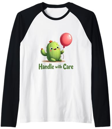 Cactus e Palloncino Maglia con Maniche Raglan