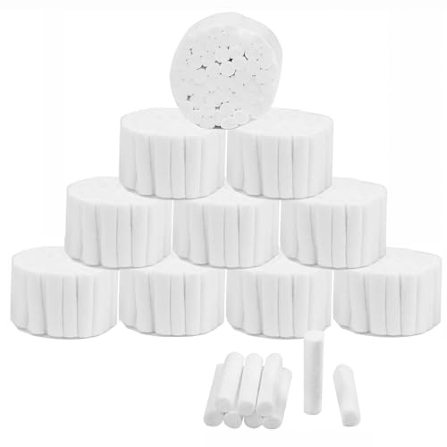 CZAYEFNH Baumwollgarnrollen 500 Stück – Dental Watte Rollen, Hochabsorbierende Zahnwatte für Zahnarzt, Mundpflege, Blutstillung & Reinigung