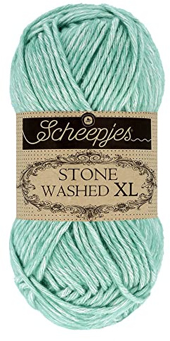 Scheepjes Stone Washed XL 1 unidad 50 g - 868 Larimar hilo algodón-acrílico efecto jaspeado azul