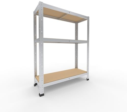 shelfplaza® 100x80x30cm HOME Scaffale metallo per carichi pesanti zincato con 3 ripiani con 175kg capacità di carico/Scaffali in metallo per garage come scaffali per ripostiglio o officina