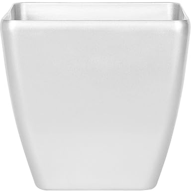 Beliani Cache-Pot Argenté Cube, 42 x 42 cm, en Fibre d'argile et de Verre au Design Moderne avec Une Touche Glamour pour Intérieur ou Extérieur