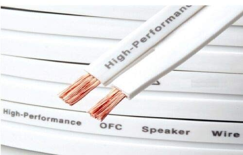 K M Electronics® 79 Strand OFC Flat 10MM X 1.7MM Speaker Cable Wire 10M Pure Copper Conductors