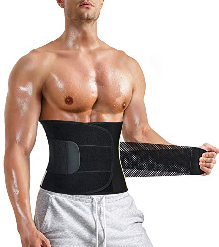 Bingrong Neoprene Sauna Suit Waist Trainers for Men - Corset Belt Sweat Belt Waist Trimmer - Black