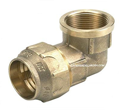Suinga Codo Hembra Laton 25mm x 3/4'' para Tuberia Polietileno | Codos Rosca Hembra | Accesorio de Fontaneria Roscado | Certificado Aenor | Conexion Rosca Hembra