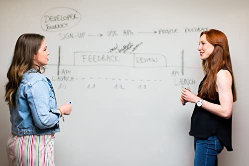 Whiteboardfolie | magnetisch & selbstklebend | Meterware | Rollenware | beschreibbar | Magnettafel | Magnetwand | Rahmenlos Whiteboard | für Hoch- und Querformat (200x75 cm) weiß