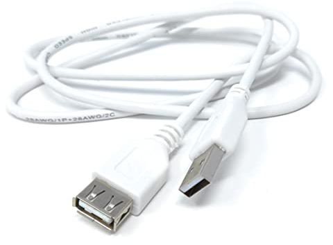 DRUT 1m USB Male to USB Female 2.0 24AWG High Speed EXTENSION Cable A Plug | to Socket 3.3ft White