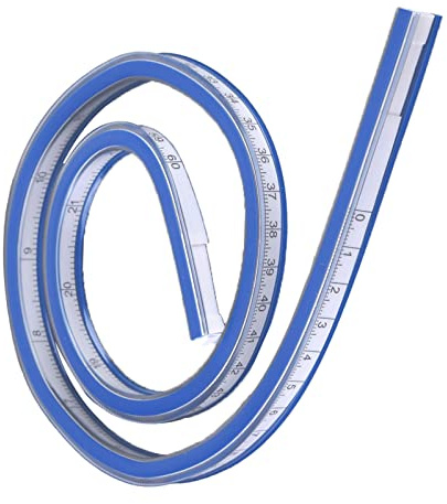 Blå Vit Kurvlinjal Flexibel Linjal, Flexibel Kurvlinjal Flexibel Designlinjal, för Ritning för Teknik (60 cm/23,6 tum)