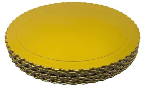 Decoraciondulce 10 x Discos/Bases Extrafuertes de 30cm X 3 Mm. Altura para pasteles (Oro)