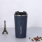 Taza de Café 380mL Negro, Termo Cafe para Llevar 304 Acero Inoxidable Reutilizables Vaso Termico Cafe Antigoteo para Coche, Termo Café Hermético para Café Frío y Caliente, Leche y Té