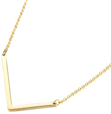 OAKKY Halsband med stor bokstav för kvinnor, rostfritt stål, alfabet med 26 bokstäver från A till Z, guld/silver