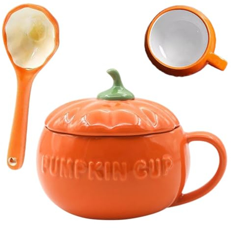 Kürbisbecher - Kürbis-Keramiktasse, Kaffeetasse mit Halloween-Motiv