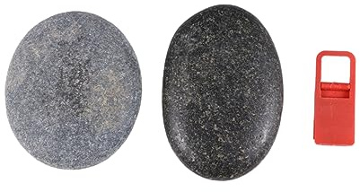 ULDIGI Stück Selbstgemacht Bemalen mit Naturkiesel 2 Halterung zum Kinder | Glatte Steinoberfläche, Sicher für Kinder, 8 bis 10cm Format, mit 1 Halterung Zufälliger Stil