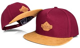 Blackskies® Essentials Snapback-keps – uppsättning av 2 föräldrar barn – partnerlook baseballkeps mamma pappa barn gåva mini-Me Basecap pappa-son & mamma dotter, Röd-brun, L