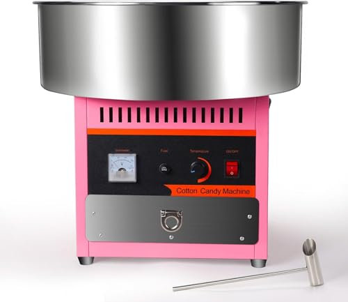 BESTXH Rosado,1000W, MáQuina Grande para Hacer AlgodóN De AzúCar, MáQuina EléCtrica para Hacer AlgodóN De AzúCar De 1000 W con Recipiente De Acero Inoxidable, CajóN De Almacenamiento