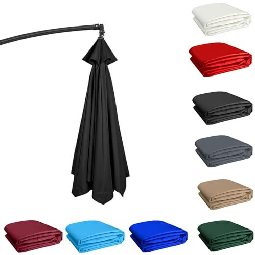 3 Meter Gartenschirm-Überdachung, Ersatztuch, Sonnenschirm-Abdeckung für Outdoor-Tischschirm, passend für 6/8-Arme, UV-Schutz und wasserdicht