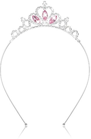 AUZUO Prinzessin Krone Tiara, Rose Diadem Kristall Tiaras für Mädchen Kleinkind Festzug Krone Strass Stirnband Tiara für Frauen Mädchen Geburtstag Hochzeit Halloween Party Weihnachtsgeschenke