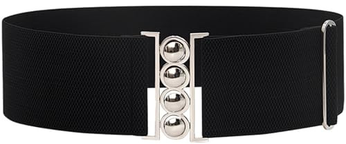 NVOQILIN Metallschnalle, elastischer Korsettgürtel für Damen, eleganter Taillenmieder, gewebter Gürtel, Taillenkorsett, Gürtel für Daunenjacken, Kleider