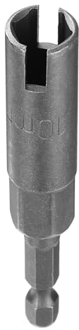 QUARKZMAN Llave de Tuerca Ala H10 de 10 Mm Métrica 6 Puntos Socket 1/4 | Vástago Hexagonal Ranura Profunda Herramienta de Impacto de Acero Cr-V, para Tuerca de Ala Panel Tornillos