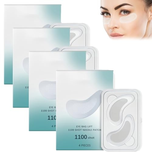 4 Stück auflösende Micronadel-Augenpflaster - Hyaluronsäure - Anti-Falten Mikronadeln Patches - Kollagen Augenklappen für Augenringe & geschwollene Augen